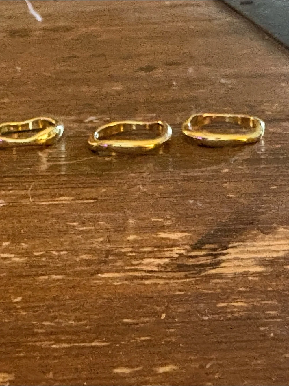 3 Gold-Tone Stackable Rings Size 7 (free shipping)